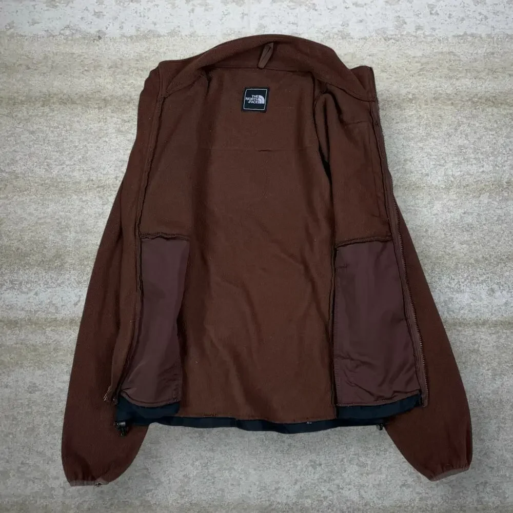 Vintage Y2K The North Face Fleece Jacket Mens M Brown Black White Full Zip